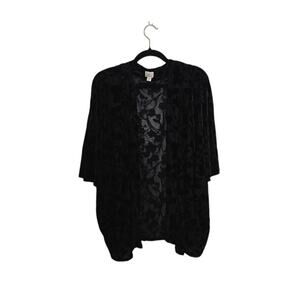 Velvet Burnout Kimono Topper Women Size OSFM Black Whimsigoth Romantic